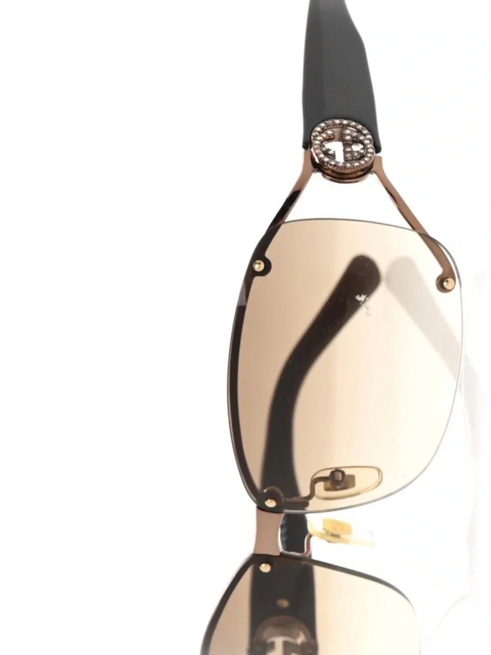 Gucci Designer Rimless Brown Gradient Women's Sunglasses